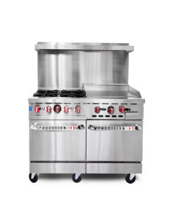 Precision 4 Burner Gas Range with 24" Griddle (Manual) - RGR48-24G-M