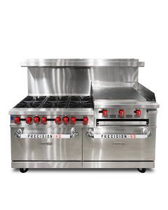 Precision 6 Burner Gas Range with 24" Griddle and Broiler - HD6BRG