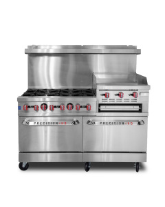 Precision 6 Burner Gas Range with 24" Griddle and Broiler - HD6BRG