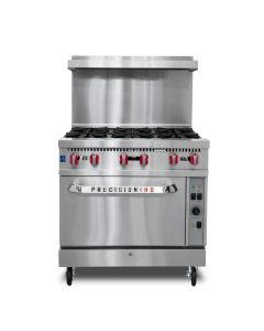 Precision 6 Burner 36" Commercial Gas Range (Convection Oven) - RGR-36-CONVEC